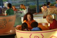 Guest spin in the oversized Mad Tea Party teacup at the Magic Kingdom.